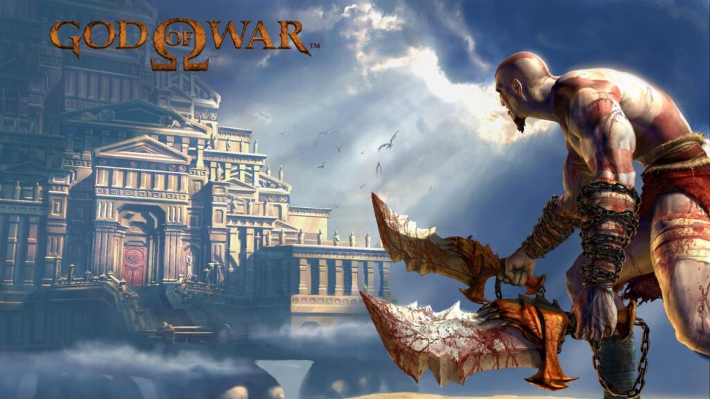 Grafika obalu hry God of War 1.