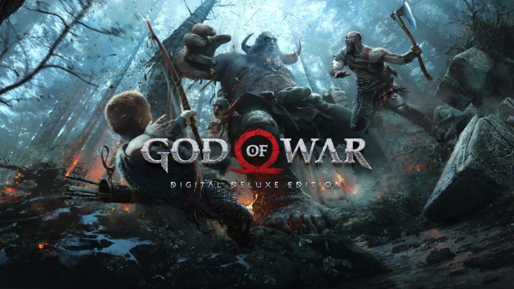 Grafika obalu hry God of War 2018.