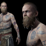 Render postavy Baldur z hry God of War.