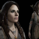 Render postavy Freya z hry God of War.
