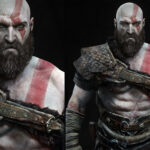Render postavy Kratos z hry God of War.