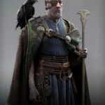 Portrét postavy Odin z hry God of War Ragnarok.