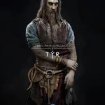 Portrét postavy Tyr z hry God of War Ragnarok.